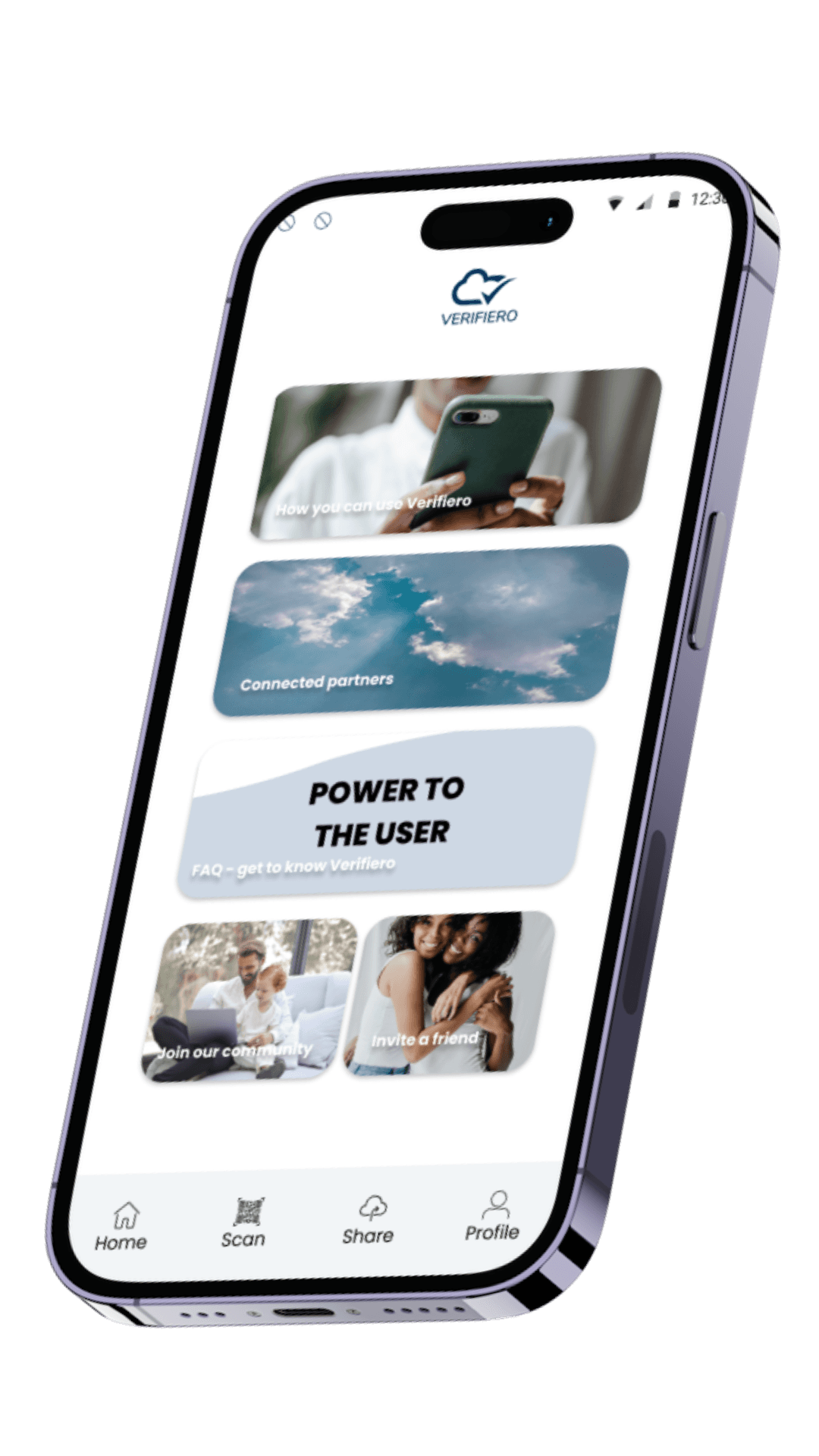 La app de Verifiero en un smartphone